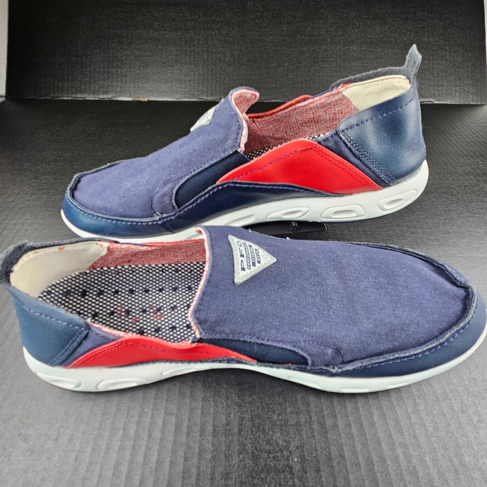 Columbia PFG Bahama Vent Loco II Mens 13 Navy Red Boat Shoes BM2663-468